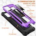 thumbnail image 2 of Samsung Galaxy A72 Case, Rosebono Hybrid Slim Colorful Armor Shockproof Impact Resistant Protective Cover Case With Kickstand For Samsung Galaxy A72 4G and 5G Version (Purple), 2 of 5