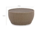 thumbnail image 5 of Benjara 36 Inch Outdoor Coffee Table, Curved, Handwoven Resin Wicker, Beige Finish, 5 of 5