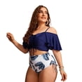 thumbnail image 4 of Uniexcosm Women's 2-Piece Bathing Suits Tankini Top with Boyshorts Plus Size Swimsuits Tummy Control Swimwear for Women, 4 of 6
