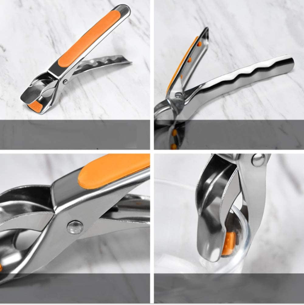 Surlong Anti-scalding Clip Multifunctional Kitchen Food Tongs（Pink)