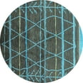 thumbnail image 1 of Ahgly Company Indoor Round Oriental Light Blue Industrial Area Rugs, 5' Round, 1 of 4