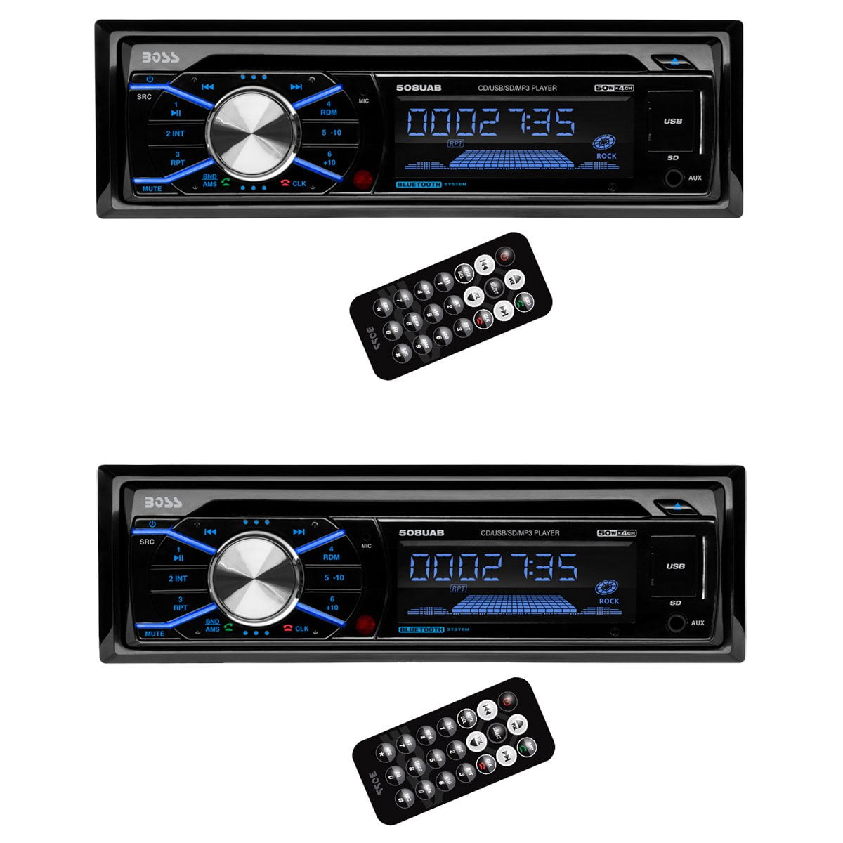 Boss In Dash CD Car Player USB MP3 Stereo Audio Receiver Bluetooth (2 Pack)