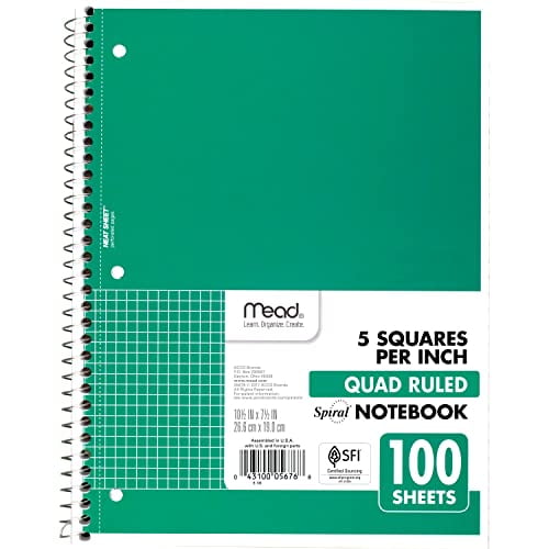 Graph Paper Spiral Notebook