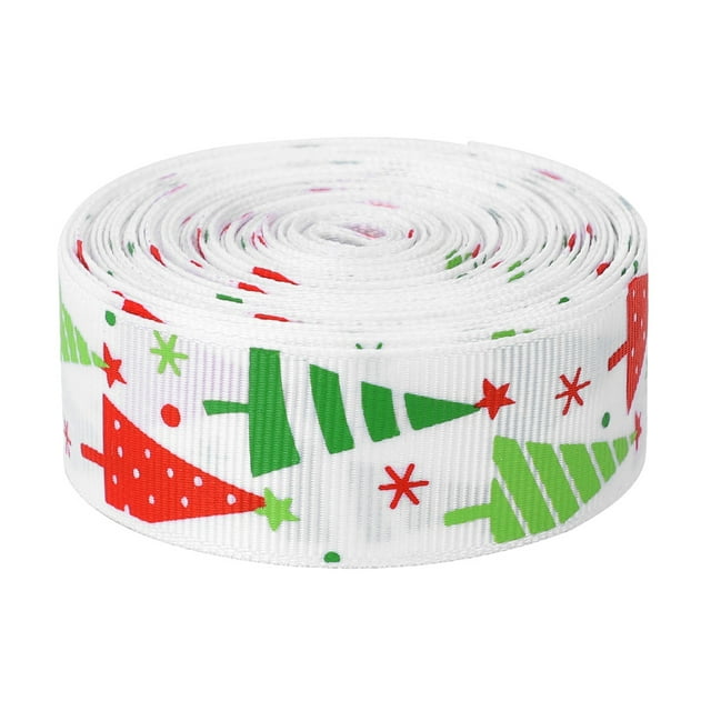 Cinta con tema navideño de 10 yardas, cinturón para envolver regalos, decoración para fiesta de boda, árbol de Navidad blanco