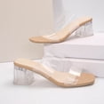 thumbnail image 4 of VEKDONE Women's Versatile Transparent Upper Toe Heel Plus Size Spring/Summer Trendy And Comfortable Sandals. Khaki 5.5, 4 of 9