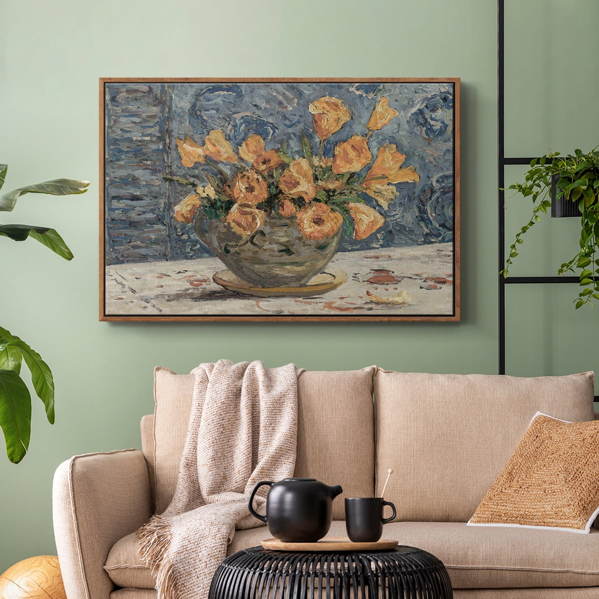 Vintage Botanical Print-LXXXI By Wexford Home Framed in Walnut Wood Gallery Wrapped Canvas 25 in. x 37 in.