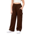 thumbnail image 2 of MLCDZ Sweatpants for Girls Wide Leg Baggy Sweat Pants Kids Casual Athletic Joggers Cute Teen Girl Clothes with Pockets Lightweight Back to School Trousers, 2 of 10