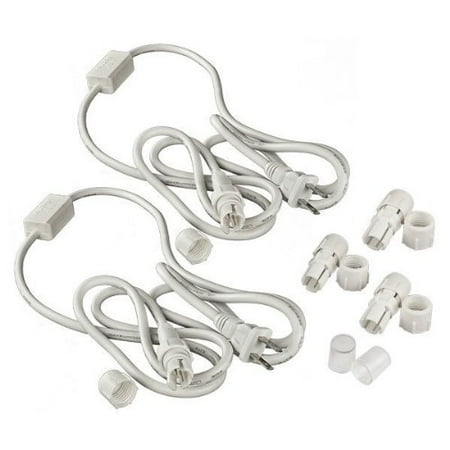 Led Light Cord 3/8 in. LED Rope Light Accessory Kit - Includes (2) 6 ft. Rectifier Power Cords (3) Connectors (2) End Caps - 2 Wire - M634 By Flextec ()