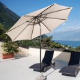 thumbnail image 6 of Welco 9ft Heavy-Duty Outdoor Market Umbrellas Patio Umbrella with 8 Sturdy Ribs Easy Crank Lift for Yard Garden Umbrellas(9' Beige), 6 of 7