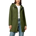 thumbnail image 4 of Dxzfnsa Raincoat Women Waterproof Long Hooded Rain Jacket Trench Coats Windbreaker Travel Jacket Plaid Drawstring Waistband Coats with Pockets S-2XL, 4 of 9