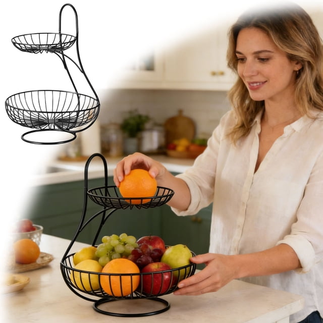 Sturdy Fruit Rack Countertop Organizer Kitchen Food Pantry Display Storage