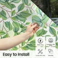 thumbnail image 4 of DKTIE 17.7"x78.7" Colorful Green Leaf Decorative Sunshade Film - UV Protection, Heat, Electrostatic Adsorption Installation Detachable Design for Bathrooms, Bedrooms & Balconies, 4 of 9