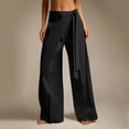 thumbnail image 4 of FEIIBMOYRIA Women's Dress Pants Smooth Drape Elegant High Waist Wrap Front Tie Wide Leg Pants Loose Elegant Daily Office Business Casual Culottes, 4 of 6
