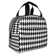 thumbnail image 2 of Easygdp Black And White Diamonds Bolsa Térmica Premium - Tela Oxford Impermeable, Gran Capacidad, Bolsillo Frontal, Unisex para Trabajo, Escuela, Actividades al Aire Libre y Picnics, 2 of 8
