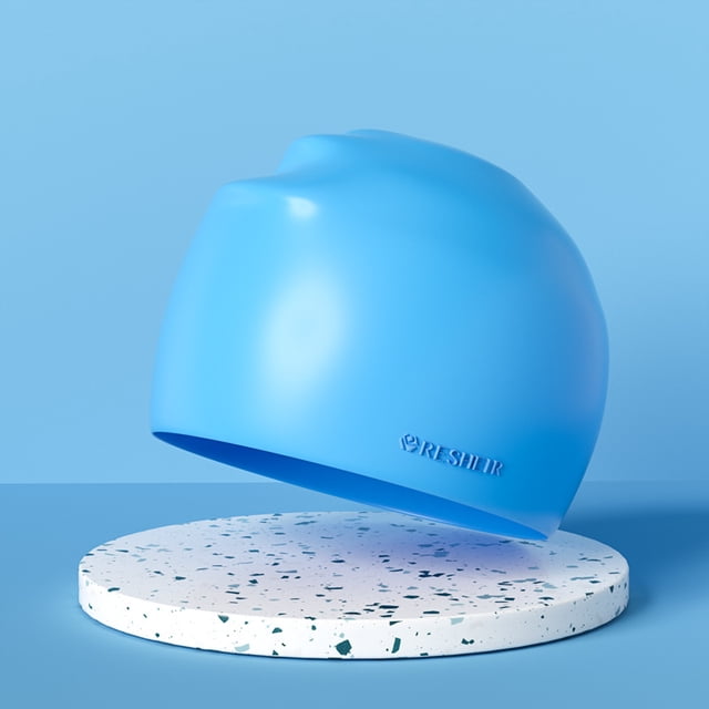 Gorro de natación para adultos, de silicona, con protección para los oídos, impermeable, para entrenamiento de cabeza, para hombres y mujeres