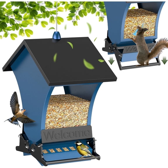 ANHXN outdoor squirrel proof feeder, large wild feeder for Cardinals and Chicks, durable backyard feeder(one)
