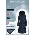 thumbnail image 5 of Chrisuno Coats For Women Puffer Jacket Warm Stylish Winter Puffy Long Coat Women's Thickened Padded Down Hooded Parka Navy M, 5 of 5