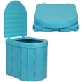 thumbnail image 1 of Inodoro portátil con tapa, orinal de emergencia plegable, agente de curado + bolsa de basura, tanque de residuos de emergencia al aire libre para acampar, senderismo, viajes en la playa, 1 of 1