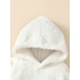 thumbnail image 5 of Baby Girls Winter Clothes Set Solid Color Long Sleeve Plush Hoodies Tops Elastic Waist Long Pants 2Pcs Set, 5 of 9