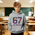 thumbnail image 2 of Boys Six Seven 67 Sweatshirt Kids ,67 Hoodie Boys Girls Printed Long Sleeve Sweatshirt for Daily Wear and Outdoor Activitie(GreyC,5-6Years), 2 of 5
