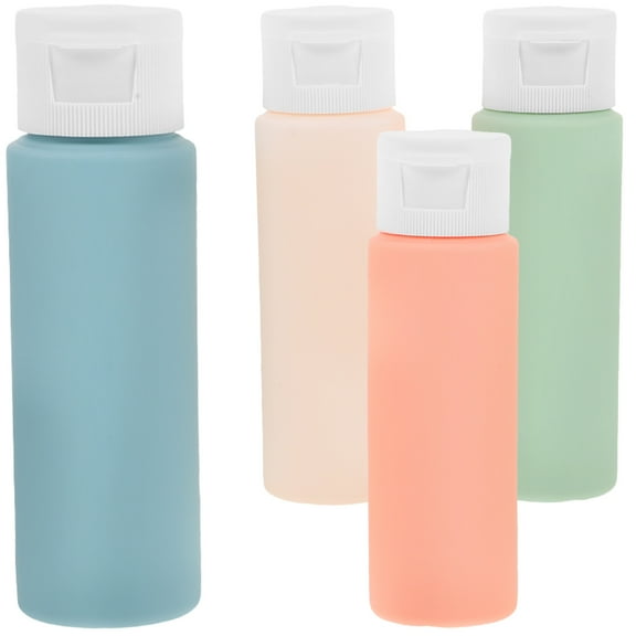 4 Pcs Travel Supplies Macaron Tube Squeeze Bottle Set Refillable Shampoo Portable Dispensing Plastic