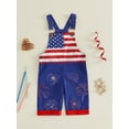 thumbnail image 4 of Toddler Baby Boy Girl 4th Of July Outfit Fireworks and Stars Stripe Flag Bib Overalls Sleeveless Patriotic Jumpsuit Suspender Pants Summer Clothes, 4 of 9