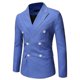 thumbnail image 2 of 2026 Cloudstyle Men's Casual Solid Color Double Breasted Peaked Lapel Blazer, 2 of 3