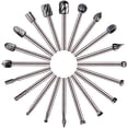 thumbnail image 1 of Whataatahia Fresas rotativas - 20 piezas Brocas de fresado HSS Fresa para carpintería Herramienta de enrutamiento para carpintería con vástago de 3 mm para Dremel/Accesorios Herramienta rotativa para, 1 of 4