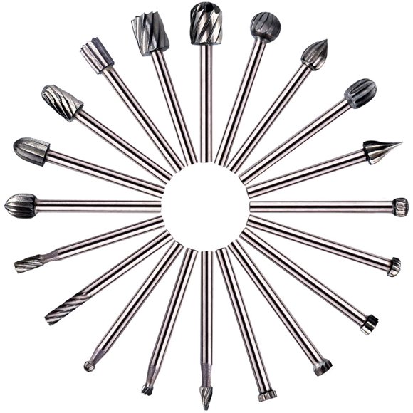 20PCS HSS Wood Milling Bits Set, 3mm Shank for Dremel & Rotary Tools, Ideal for Woodworking, Carpentry, Engraving & Routing Tasks, DIY Friendly
