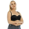 thumbnail image 2 of Women Strapless Bra Plus size 34-44D Half Cup Multiway Balconette Bra with Straps Figure Minimizer Support Bra, 2 of 9