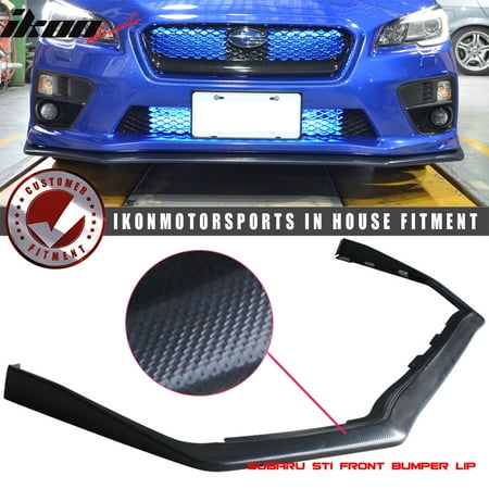 Compatible with 15-19 Subaru WRX STI OE Style Front Bumper Lip Spoiler Carbon Look - ABS