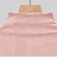 thumbnail image 6 of Aobny Velvet T Shirt Plus Size Basic Womens T-shirt Pink High Neck Pullover Long Sleeve Fall Going Out Tops,XXXL, 6 of 7