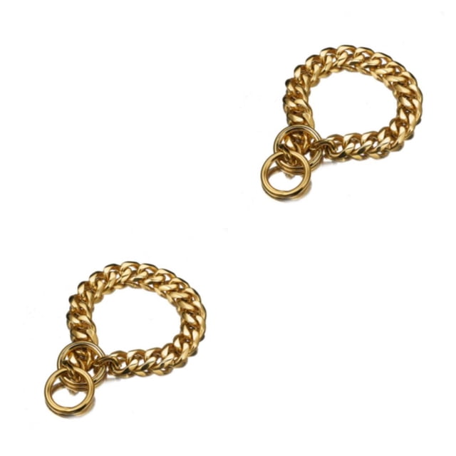 Collar de cadena de acero dorado 26 pulgadas 2Conjunto Billuyoard