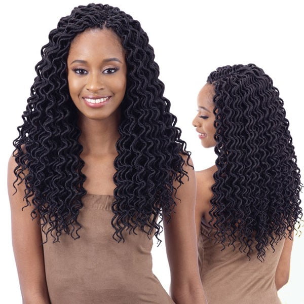 FreeTress Synthetic Hair Crochet Braids 2X Soft Faux Loc Curly 12 (4-Pack,  1)