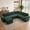 Green, variant on 115" Modular Sectional Sleeper Sofa with Pull Out Bed, 4 Seat Plush U Shaped Couch with Storage Chaise|USB Ports|Cup Holders|Side Table|Storage Armrests, Tool Free Assembly, Corduroy Fabric White