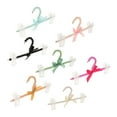 thumbnail image 6 of 5pcs Clothes Hangers Coat Garment Rack Covered in Faux Pearl Beads with 2 Clips, Pink, 6 of 9