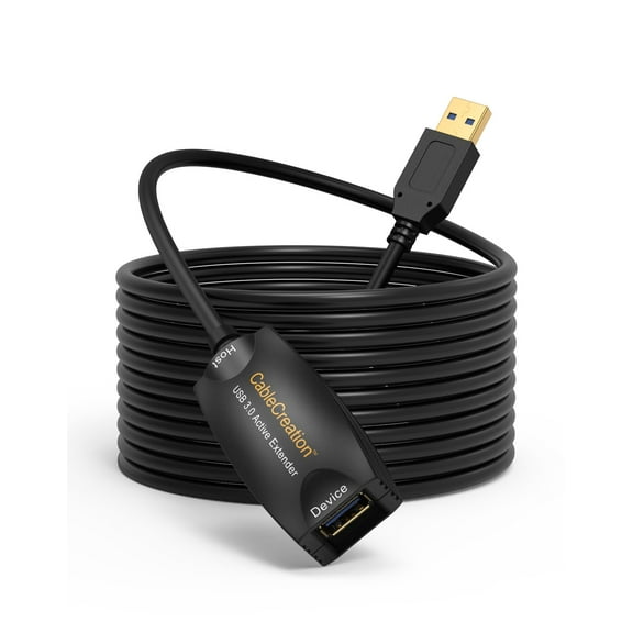 CableCreation (Long 16FT) Super Speed Active USB 3.0 Extension Cable, USB 3.0 Extender USB Male to Female Repeater Cable with Signal Booster for Oculus Rift,Xbox,PS4 and more, Black