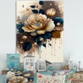 thumbnail image 2 of Designart Brown And Blue Rose Design Canvas Wall Art, 2 of 5