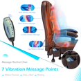 thumbnail image 3 of YODOLLA 7 Points Massage Office Chair with Heat Ergonomic Reclining Computer Chair High Back Desk Chair w/Retractable Footrest Ergonomic Leather Office Chair，Brown, 3 of 7