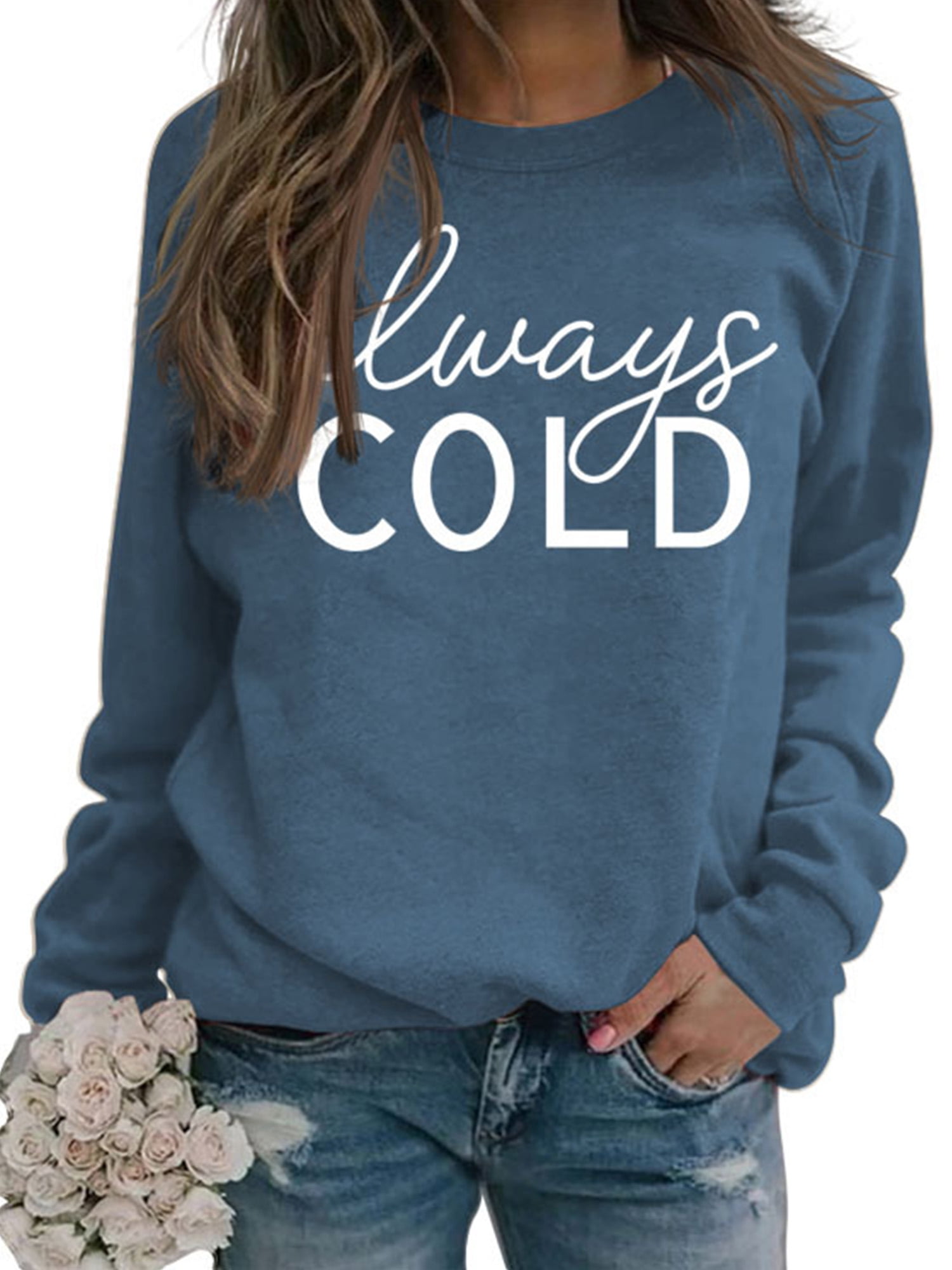 Capreze Long Sleeve T-shirt Crew Neck Sweatshirt Women Casual