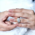 thumbnail image 5 of Rosec Jewels Lab Grown Diamond 3 Stone Engagement Ring - Oval Diamond Ring for Women - EF-VS Grade Certified - With Jewelry Box, 925 Sterling Silver, US 13.00, 5 of 9