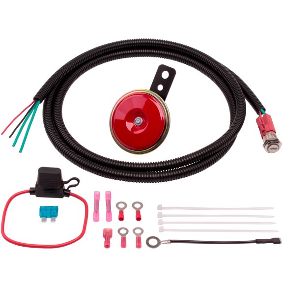 FARBIN UTV Horn Kit with Wire Harness and Button Switch for Polaris Ranger RZR Golf Cart, Can-Am Maverick Kawasaki Motorcycles Side by Side Dune Buggy Sportsman Sand Rail, etc.