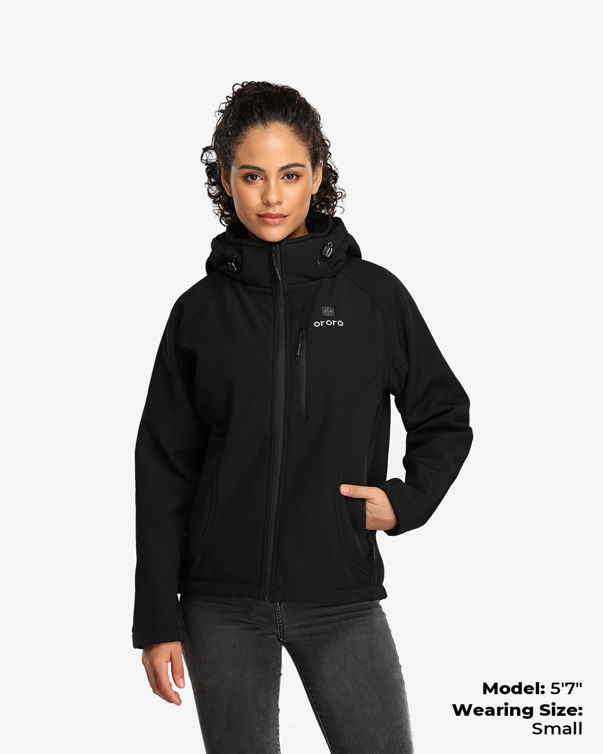 ororo women's slim fit heated jacket with battery pack and detachable hood