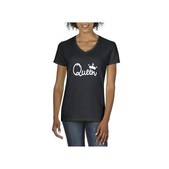 NIB - Women's T-Shirt V-Neck Short Sleeve - Queen Crown