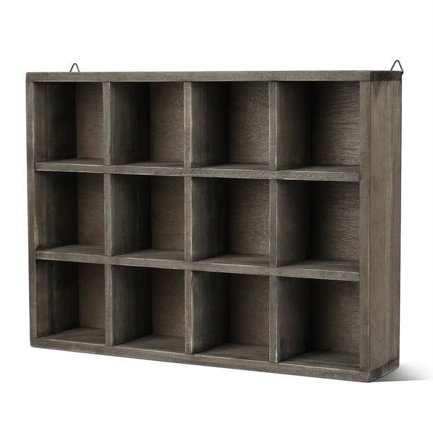 Floating Shelf Brown Wood Wall, Small Wooden Wall Mounted Storage Units