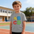thumbnail image 6 of Boys T-Shirt, Back to School Alphabet Graphic Tee for Kids | 100% Cotton Short Sleeve Top with ABC Print | Heather Gray, Sizes 3-10 Years,Size 9 T, 6 of 9