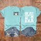 thumbnail image 2 of Camisetas de Manga Corta para las Mujeres Carta Impresa Doble Cara Suelta Tee, Casual Vintage Verano Top Mujeres, 2 of 3