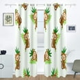 thumbnail image 2 of Coolnut Window Curtain Panels Cute Monkey Holding Twig Grommet Top Room Darkening Thermal Insulated Blackout Window Treatment Drapes 2 Panels W55 x L84 In, 2 of 6