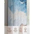 thumbnail image 6 of Blue Beige Sheer Curtains for Living Room Bedroom, Light-filtering Sheer Curtain, Ombre Ocean Abstract Sea Wave Beach Sand Rod Pocket Voile Window Treatment Drapes, 52’’Wx63’’L, 2 Panels Set, 6 of 7