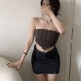 thumbnail image 3 of Opperiaya Femmes Tricot Bandeau Crop Tops, Bustier Ourlet Tube Tops, 3 of 5